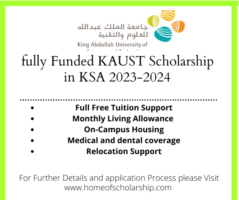 Fully Funded KAUST Scholarship in KSA 2024 Home of Scholarships